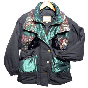 Current Seen Jacket Women's Size M Colorful Jewel Toned 1990s Retro Winter Ski